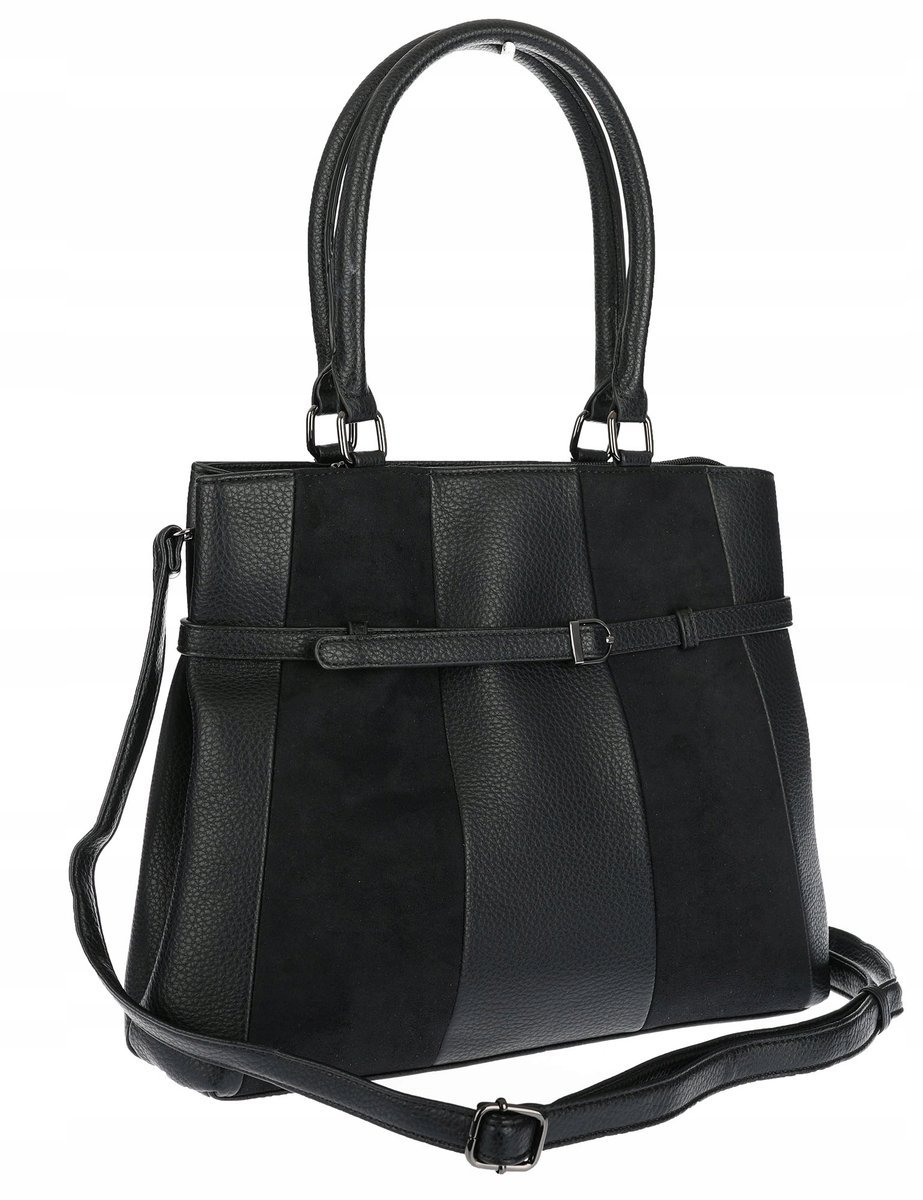 Torebka damska kuferek A4 elegancka do pracy włoska marka MC371 Czarna