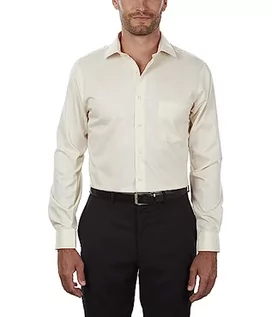 Koszule męskie - Van Heusen Męska koszula z długim rękawem Regular Fit Flex Collar Stretch Solid Smoking, Canvas, XL (44 cm Szyja, 81/84 cm Rękawy) - grafika 1