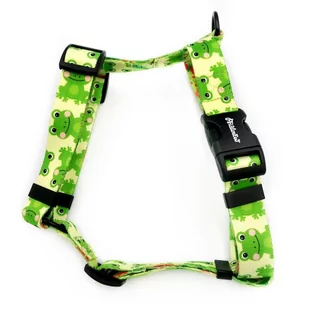 Szelki dla Psa Guard Zielone Żabki Psiakrew, średnie i większe psy, taśma 2,5 cm, okucia czarne-L/XL - Szelki dla psów - miniaturka - grafika 1