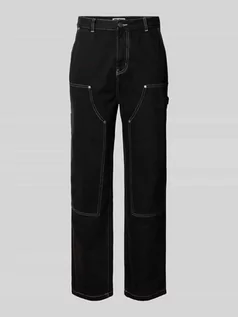 Spodnie męskie - Jeansy o kroju regular fit ze wzmocnionym obszarem kolan - grafika 1
