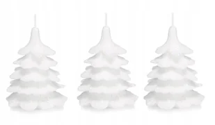 3x świeczki świąteczne choinka 10 cm biała - Świece - miniaturka - grafika 1
