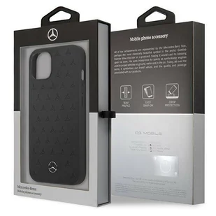 Mercedes MEHCP13SPSQBK iPhone 13 mini 5,4" czarny/black hardcase Leather Stars Pattern - Etui i futerały do telefonów - miniaturka - grafika 8