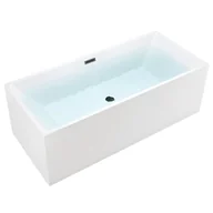 Wanny - Wanna wolnostojąca prostokątna przelew i korek czarny 160 cm Santa Hydrosan - miniaturka - grafika 1