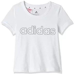 Adidas Koszulka dziewczęca G Lin biały/czarny 7 Years GN4045 - Koszulki dla dziewczynek - miniaturka - grafika 1