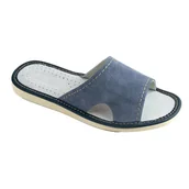 Kapcie damskie - TEMU Szare pantofle domowe damskie, skórzane klapki domowe damskie - numer 047 - miniaturka - grafika 1