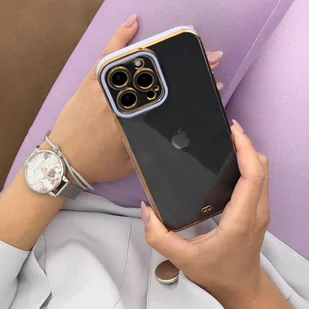 Fashion Case etui do iPhone 12 Pro żelowy pokrowiec ze złotą ramką biały - Etui i futerały do telefonów - miniaturka - grafika 4