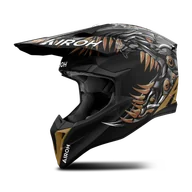 Kaski motocyklowe - Kask Cross Airoh Wraaap Cyborg Matowy CzarnyS - miniaturka - grafika 1