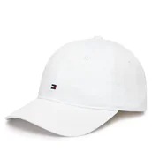 Czapki damskie - Czapka z daszkiem Tommy Hilfiger Th Flag Soft 6 Panel Cap AW0AW17781 Biały - miniaturka - grafika 1
