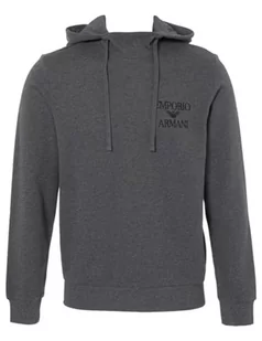 Emporio Armani Męska bluza męska Iconic Terry, Czarny melanż szary, XXL - Bluzy męskie - miniaturka - grafika 1