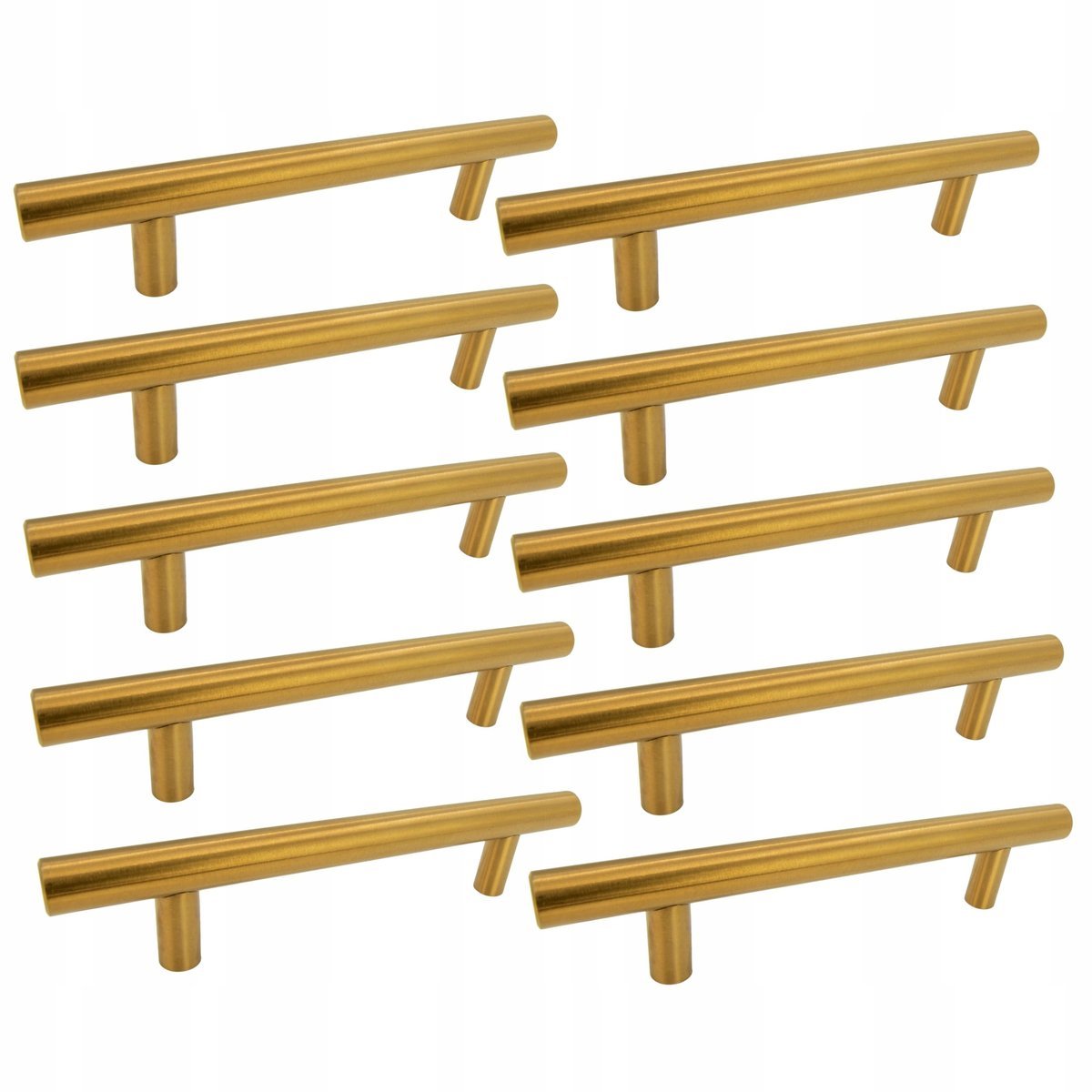 10 x Uchwyt meblowy Reling 128 mm złoty Metalowy uchwyt do szuflad