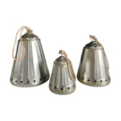 Ozdoby bożonarodzeniowe - Dzwonki Z Metalu Ozdoba Świąteczna Srebrne Dzwonki Kpl 3 Sztuk - miniaturka - grafika 1