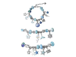 Zestaw Do Tworzenia Robienia Biżuterii, Bransoletek, Charmsy, Zawieszki, Koraliki NIEBIESKO-RÓŻOWY MIX + Etui - Masy plastyczne - miniaturka - grafika 4