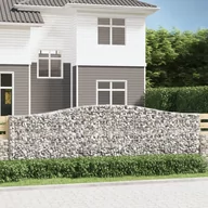 Pozostałe narzędzia ogrodowe - vidaXL Kosze gabionowe, 20 szt, 400x30x120/140cm, galwanizowane żelazo - miniaturka - grafika 1