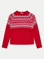 Swetry dla chłopców - United Colors Of Benetton Sweter 1176Q107K Czerwony Regular Fit - miniaturka - grafika 1