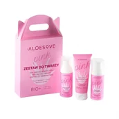 Zestawy kosmetyków damskich - SYLVECO SET Aloesove Pink balsam do demakijażu 75ml + peeling do twarzy 50ml + odżywcyz krem do twarzy 50ml - miniaturka - grafika 1