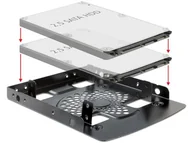 Obudowy i kieszenie na dyski twarde - DeLOCK Adapter HDD sanki/szyna 3,5 na 2x2,5 (18198) - miniaturka - grafika 1
