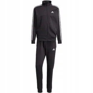 Dres męski adidas Basic 3-Stripes Fleece czarny IJ6067 L - Dresy męskie - miniaturka - grafika 1