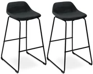 Taborety i hokery - Krzesło barowe SLIGO aksamitne czarne VELVET komplet 2 sztuk - miniaturka - grafika 1