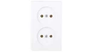 LEDart podwójne bez uziemienia wtynkowe białe GW-2K/00 Kappa Ospel - Gniazdka elektryczne - miniaturka - grafika 1