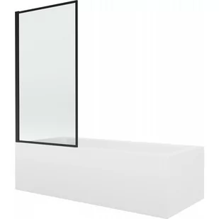 Mexen Vega wanna prostokątna 170 x 70 cm z obudową i parawanem 1-skrzydłowym 70 cm, czarny wzór - Wanny - miniaturka - grafika 1