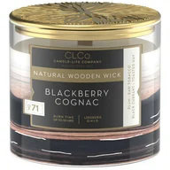 Świece - Świeca zapachowa drewniany knot Blackberry Cognac Candle-lite 396 g - miniaturka - grafika 1