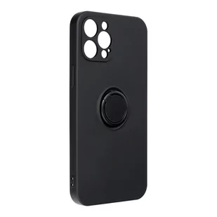 Forcell Futerał Silicone Ring do iPhone 12 Pro Max Czarny - Etui i futerały do telefonów - miniaturka - grafika 1
