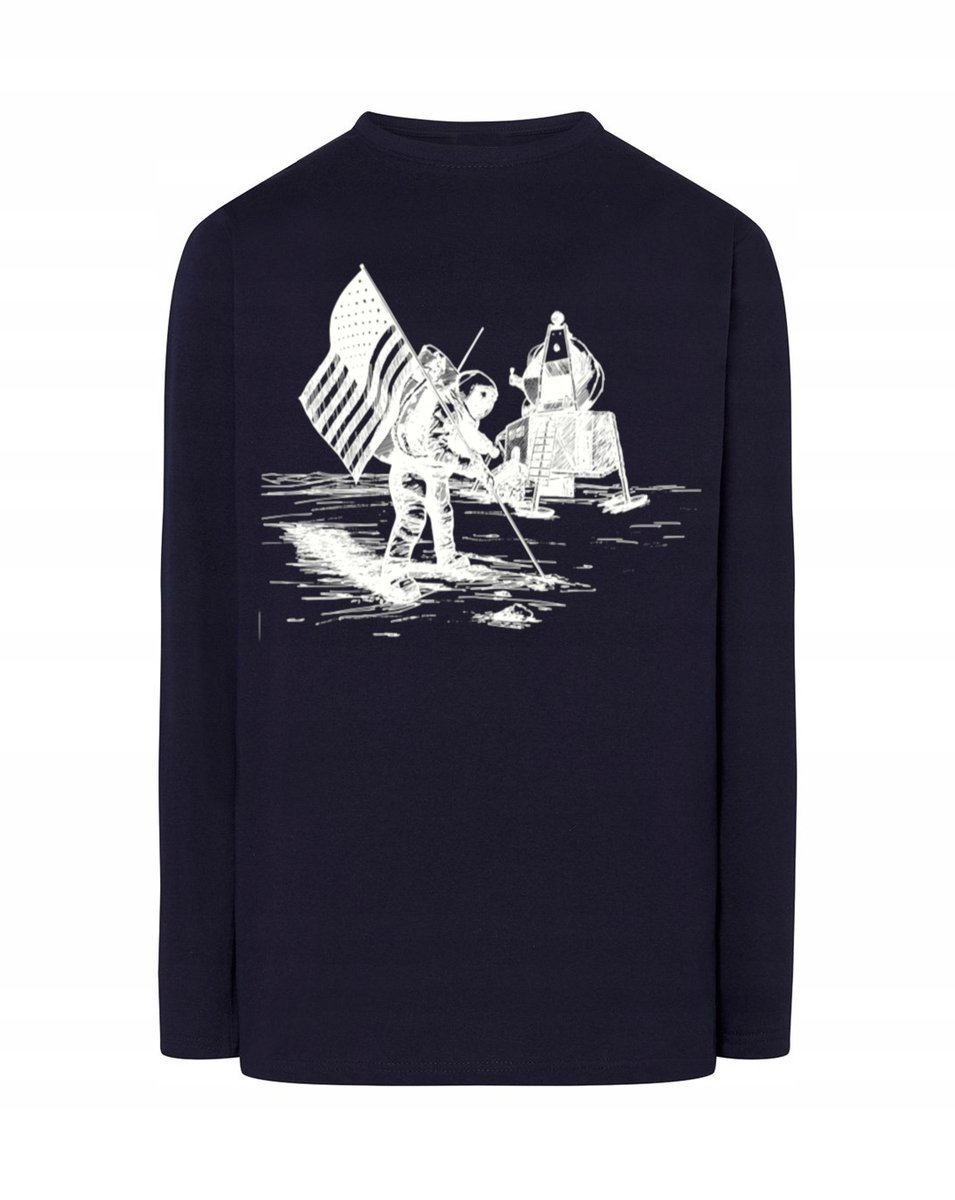 Longsleeve męski nadruk WYPRAWA APOLLO r.5XL