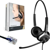 Słuchawki bluetooth - GEQUDIO 2-douszny zestaw suchawkowy do Cisco z kablem - miniaturka - grafika 1