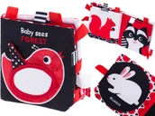 Zabawki sensoryczne - Książeczka Sensoryczna Zwierzątka Dotykowa Kontrastowa Miękka - miniaturka - grafika 1