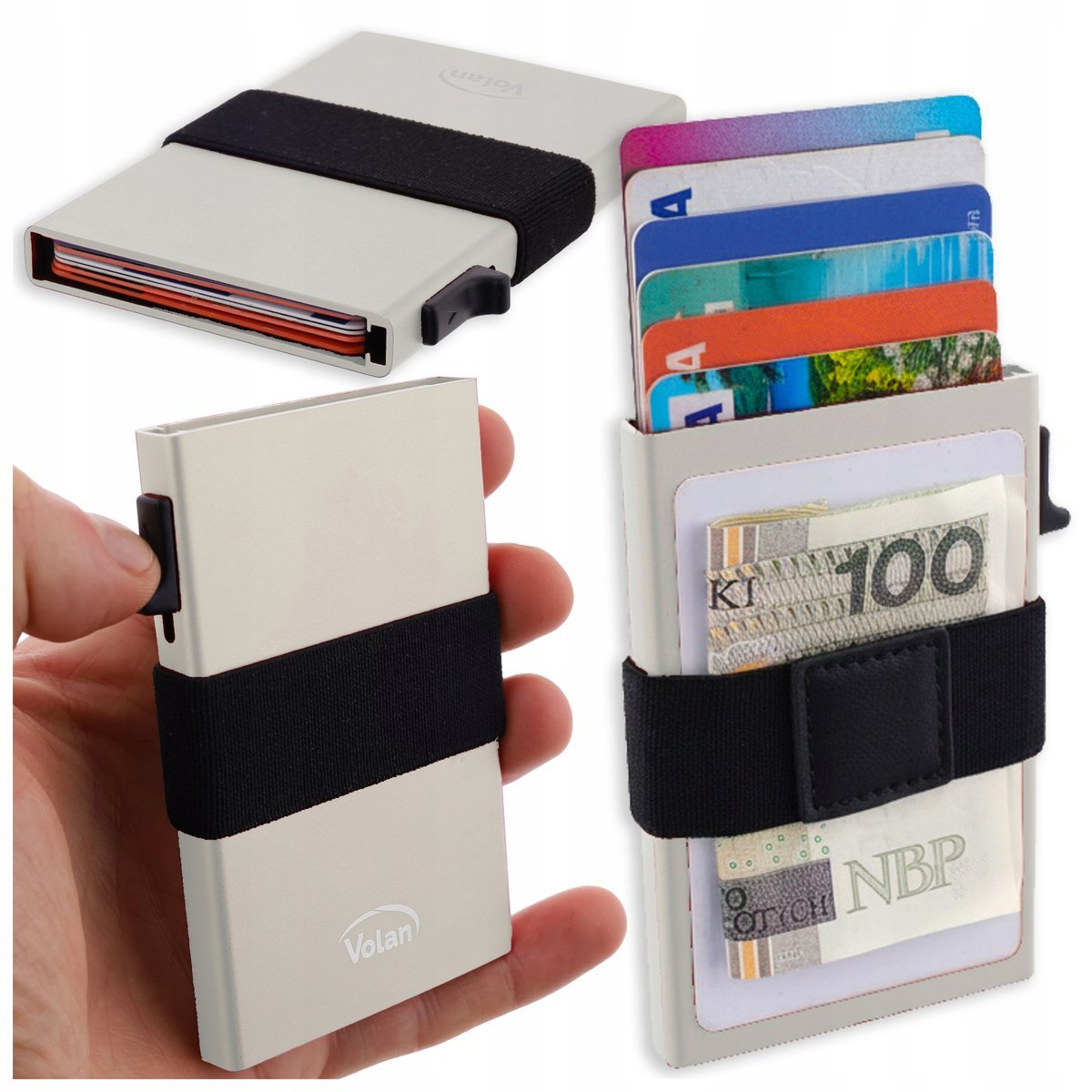 Etui na karty Kredytowe Płatnicze ALUMINIOWE CARD HOLDER Portfel RFID VOLAN