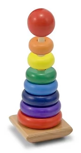 Melissa & Doug Melissa & Doug, wieża drewniana Tęcza - Zabawki interaktywne dla dzieci - miniaturka - grafika 1