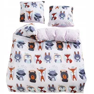 Pościel - Pościel 140x200 bawełna satynowa dwustronna GierekHoff 2 el zwierzątka - miniaturka - grafika 1