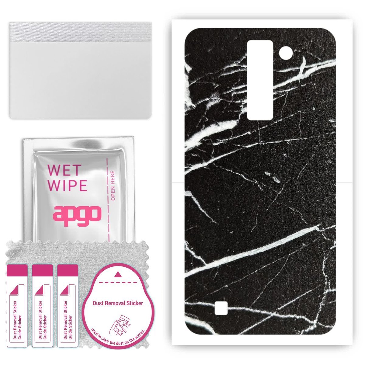 Folia naklejka skórka strukturalna na TYŁ do LG Stylus 2 - Marmur Ciemny - apgo SKINS