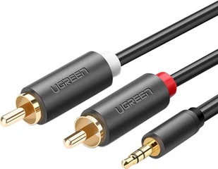Ugreen 2x RCA Cinch jack 3.5 mm 1,5m czarny - Kable - miniaturka - grafika 1