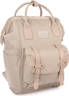 Plecaki - Plecak Damski Beżowy Duży Damski Turystyczny Miejski Materiałowy Do Pracy Szkoły Na Studia Uczelnię Bag Street - miniaturka - grafika 1