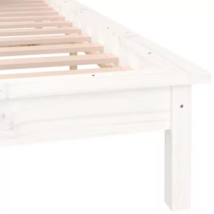 Lumarko Rama łóżka z LED, biała, 135x190 cm, podwójna, lite drewno - Łóżka - miniaturka - grafika 1