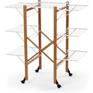 ARREDAMENTI ITALIA arredamenti Italia AR 602 _ IT acquilone skrzydła stojak na pranie wysuwany składany, z masywnego drewna bukowego kolorze wiśniowym 137 x 132 x 68 cm z szklana deska do krojenia, 25 meter 602-CW - Deski do prasowania - miniaturka - grafika 1