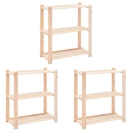 Szafy i regały magazynowe - vidaXL Regały z 3 półkami, 3 szt., 80x38x90 cm, sosna, 150 kg 8719883854731 - miniaturka - grafika 1