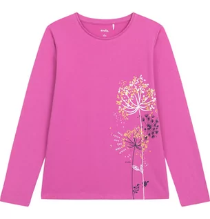Bluzki dla dziewczynek - T-shirt z długim rękawem dla dziewczynki, z motywem kwiatowym, różowy 9-13 lat - grafika 1