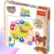 Zabawki interaktywne dla dzieci - Trefl Drewniany zegar Tik Tak czasu znak 60640 60640 - miniaturka - grafika 1