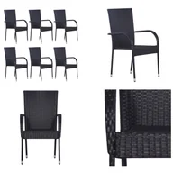 Fotele i krzesła ogrodowe - vidaXL Krzesła ogrodowe sztaplowane 6 szt. Poly Rattan Black - Krzesło ogrodowe - Krzesła ogrodowe - Krzesło ogrodowe do sztaplowania - Krzesła ogrodowe do sztaplowania - miniaturka - grafika 1