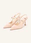 Czółenka - Högl Czółenka Typu Slingback beige - miniaturka - grafika 1