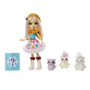 Mattel Enchantimals Lalka Odele Owl Zestaw Rodzina Sów 4pak GJX43 GJX46 - Lalki dla dziewczynek - miniaturka - grafika 1