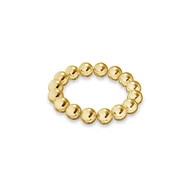 Pierścionki - Elastyczny kulkowy pierścionek, srebro 925 : Srebro - kolor pokrycia - Pokrycie żółtym 18K złotem - miniaturka - grafika 1