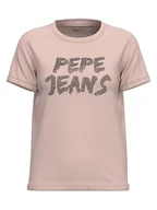 Koszulki i topy damskie - Pepe Jeans Koszulka w kolorze beżowym - miniaturka - grafika 1