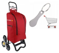 Torby i wózki na zakupy - Wózek torba Termiczna na zakupy Buddy CasaSi Sześciokołowy 3 Kółka czerwony - miniaturka - grafika 1