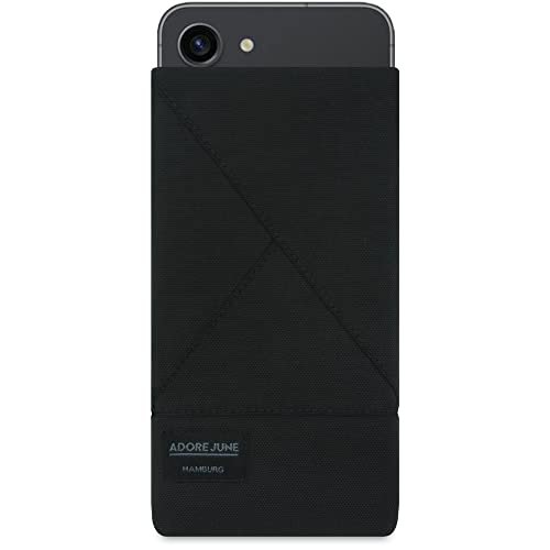 Adore June Etui Triangle kompatybilne z Galaxy S24 / Galaxy S23 / Galaxy S22, eleganckie etui na telefon komórkowy z wytrzymałego materiału tekstylnego z efektem czyszczenia wyświetlacza, czarne