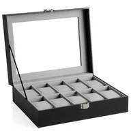 Kosmetyczki, organizery i kuferki - Organizer na biżuterię, kosmetyki ERGO hakano - WATCHSTORAGEBOX/BLACK/10SLOTS - miniaturka - grafika 1