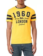 Koszulki męskie - Lonsdale Męski T-shirt Walditch, żółty/granatowy., M - miniaturka - grafika 1