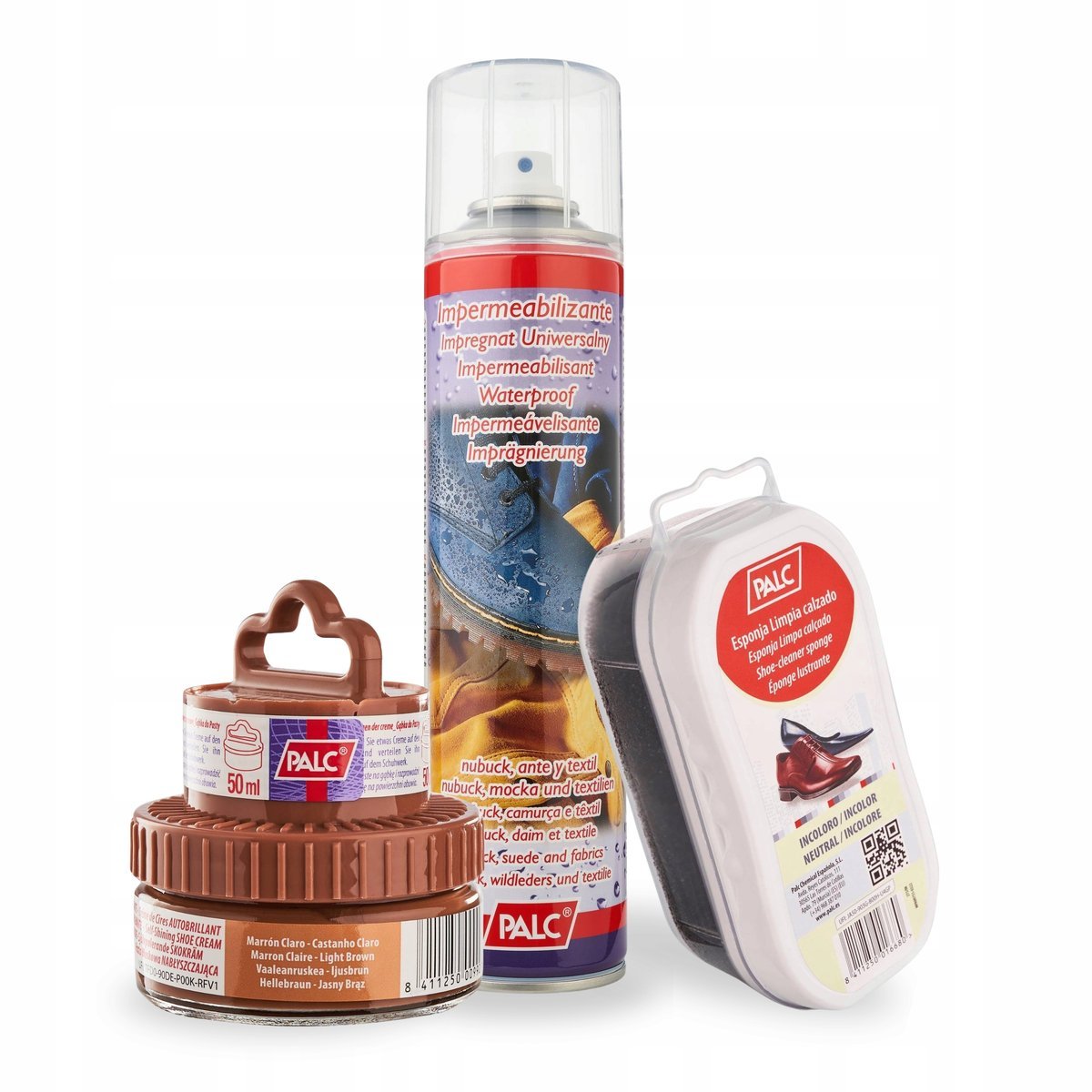 Pasta do Butów Jasny Brąz z Impregnatem i Czyścikiem Palc Zestaw 3w1